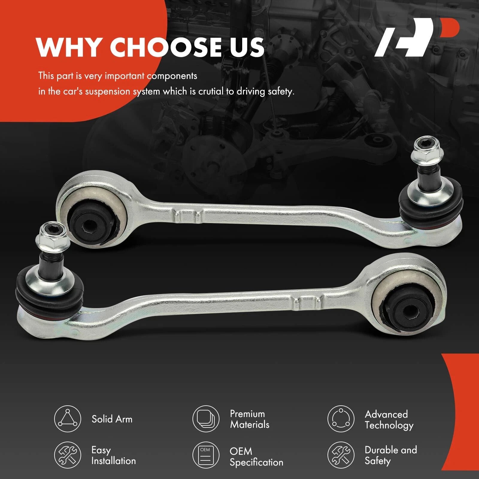 2X Front Lower Rearward Control Arm with Ball Joint for BMW X3 X4 (2011–2021)