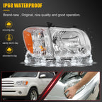 Chrome Housing Headlight Assembly for Toyota Tundra, Sequoia (2005–2007)