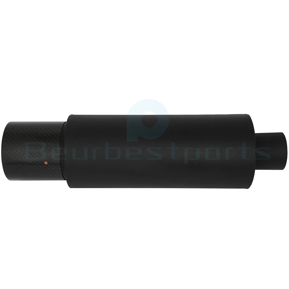 2.5" Inlet 4" Oval Tip Black Coated Stainless Exhaust Muffler (19")