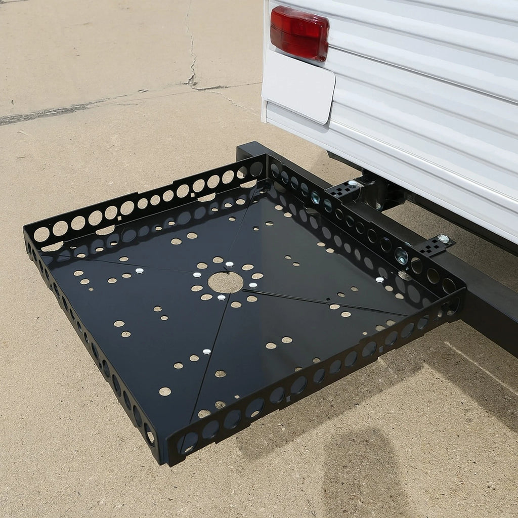Cargo Luggage Carrier Tray Kit for RV Bumper (Powder Coated)