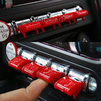 Set of 4 Red Console Control Button Trims for Ford Mustang (2015–2018)