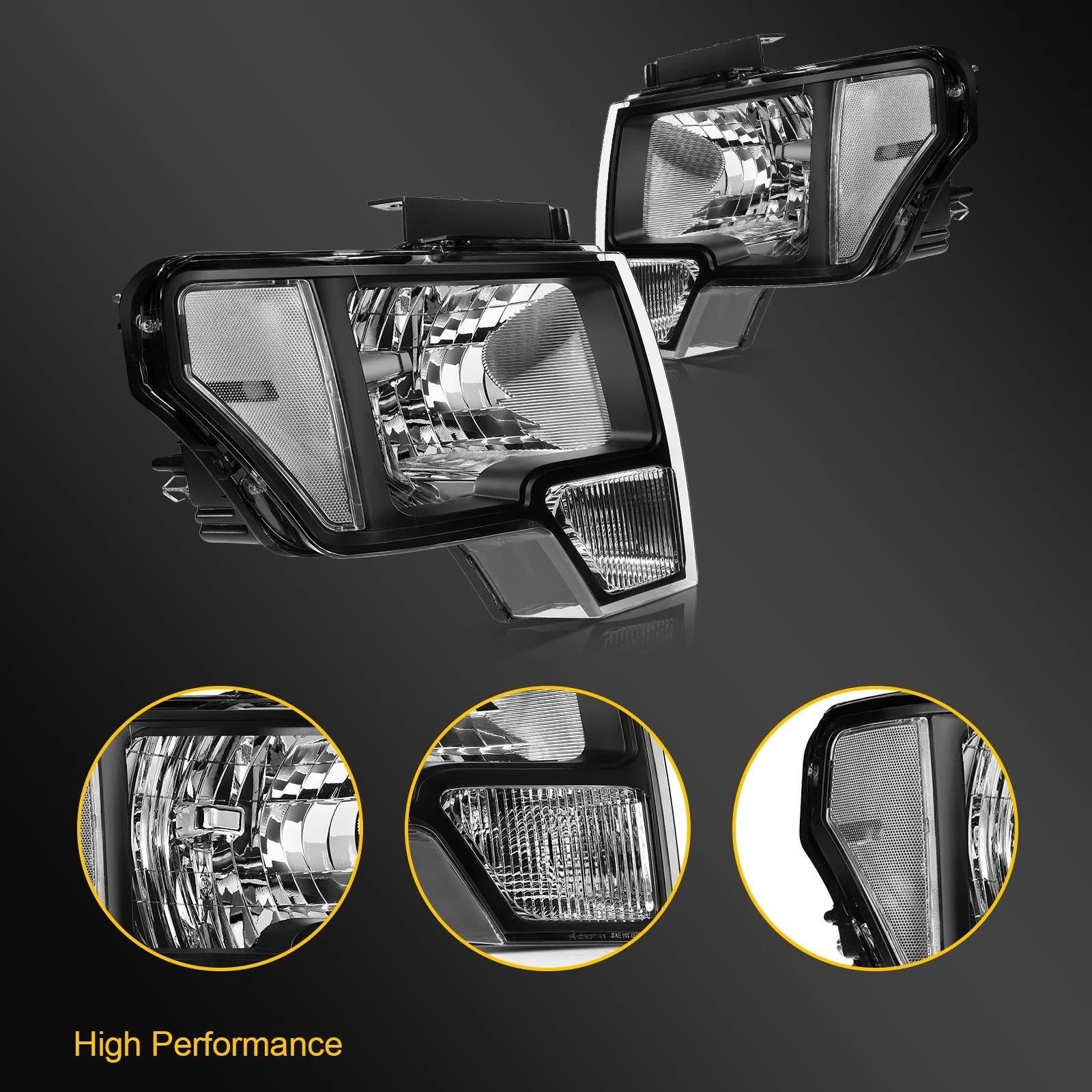 Headlight Assembly for Ford F-150 (2009–2014) Front Pair