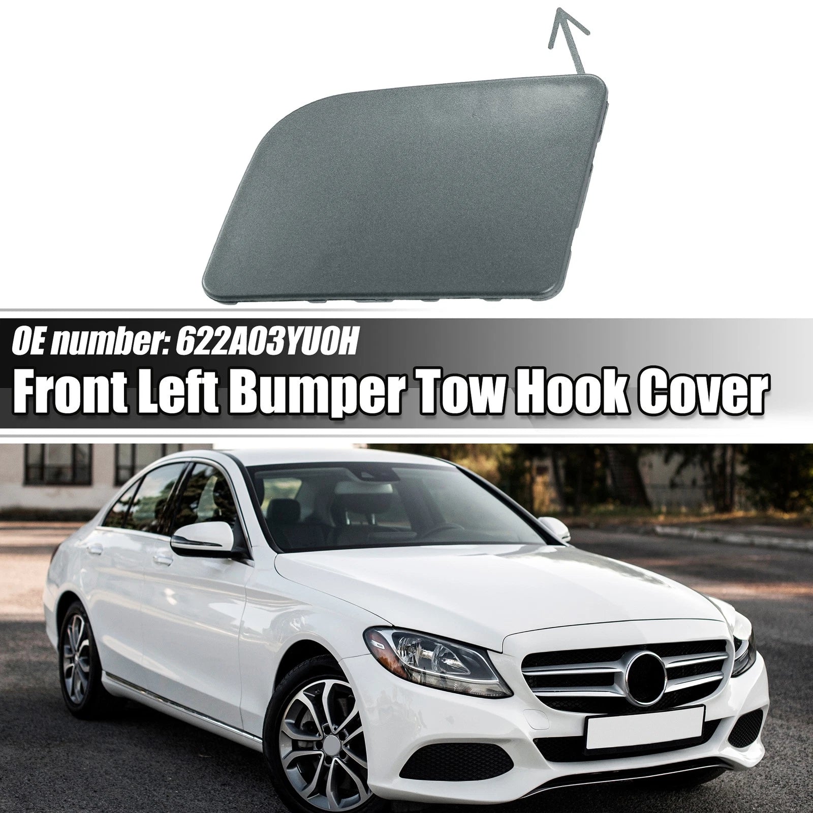Front Left Tow Hook Cover for Nissan Sentra (2016–2019) - Gray