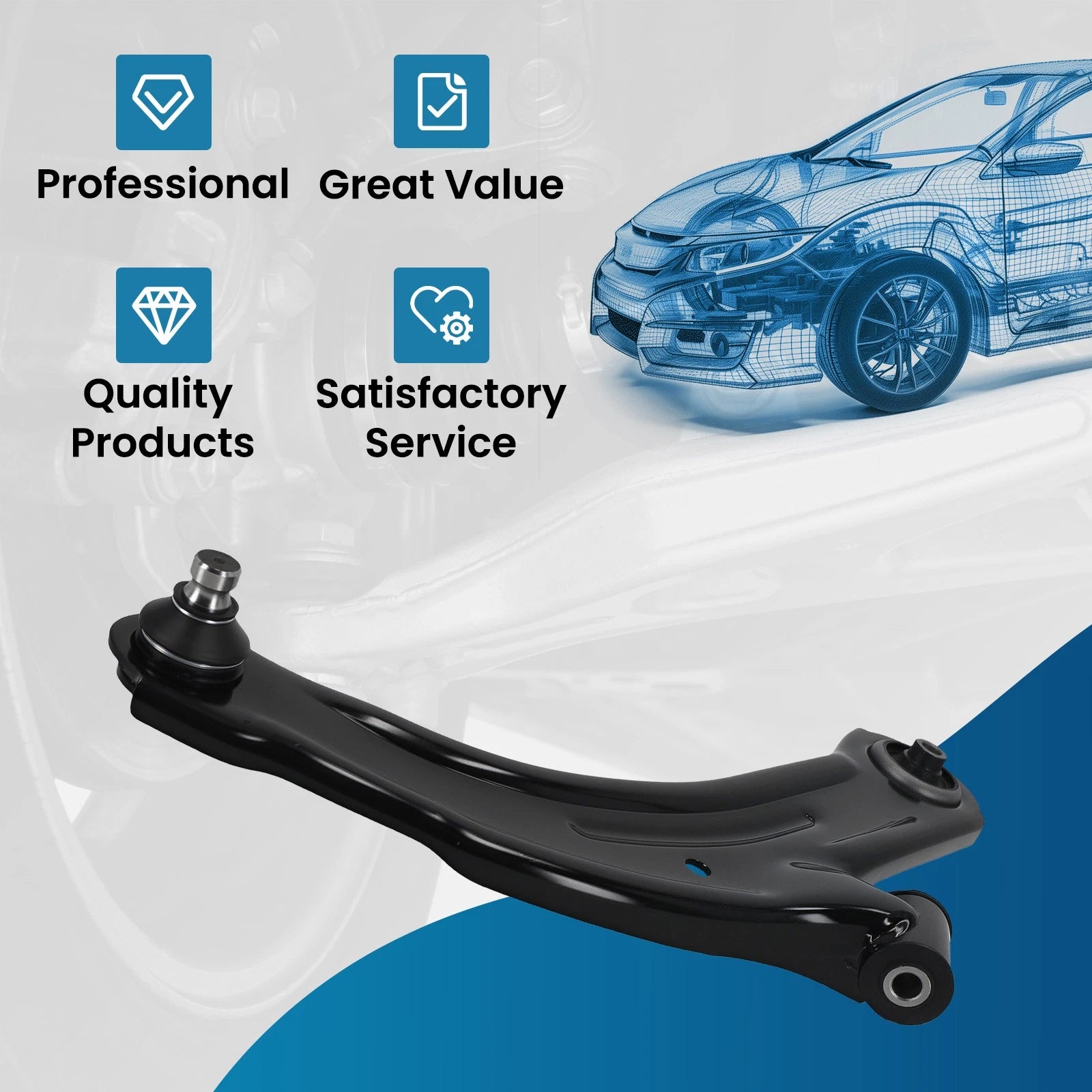 Front Passenger Lower Control Arm w/ Ball Joint for Nissan Versa (2007–2012)