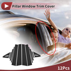 12 Pcs Car Door Pillar Window Trim for Toyota Allion (2021–2023) Black