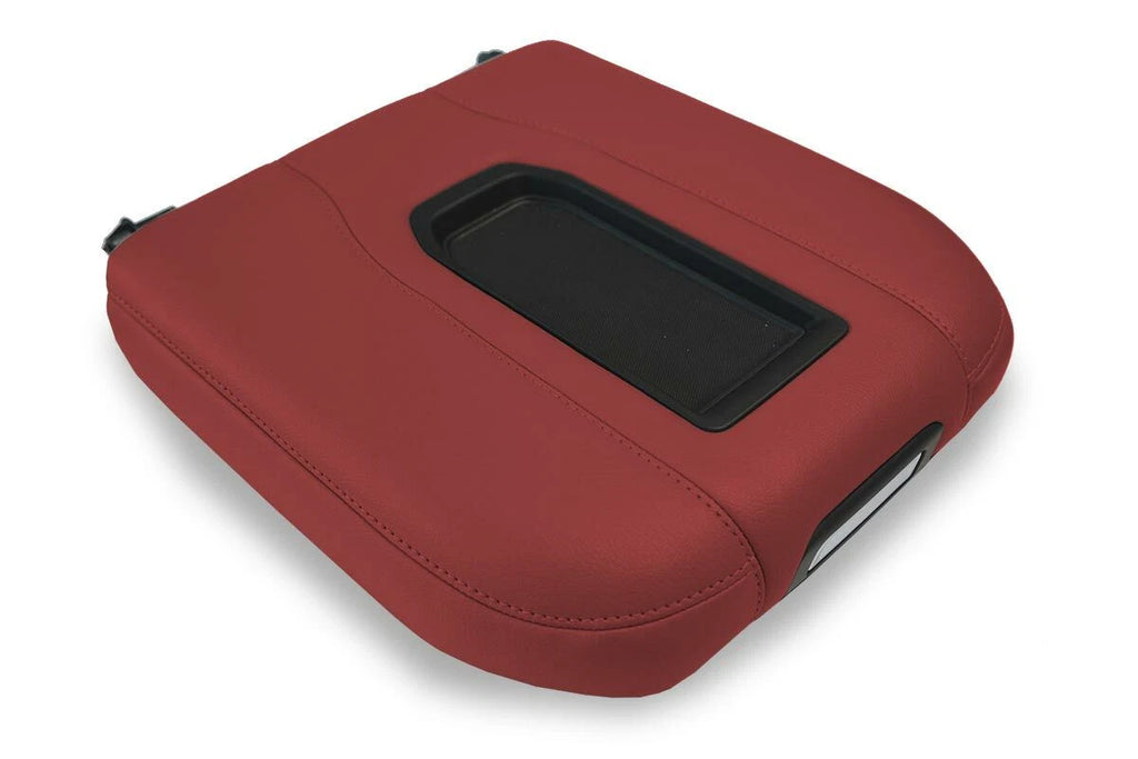 Leather Console Lid Bucket Cover for Chevrolet Silverado (2019–2020) Red