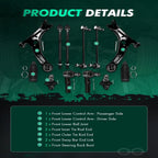 Front Lower Control Arm Tie Rod Ball Joints Sway Bar for Toyota Corolla (2009–2013)