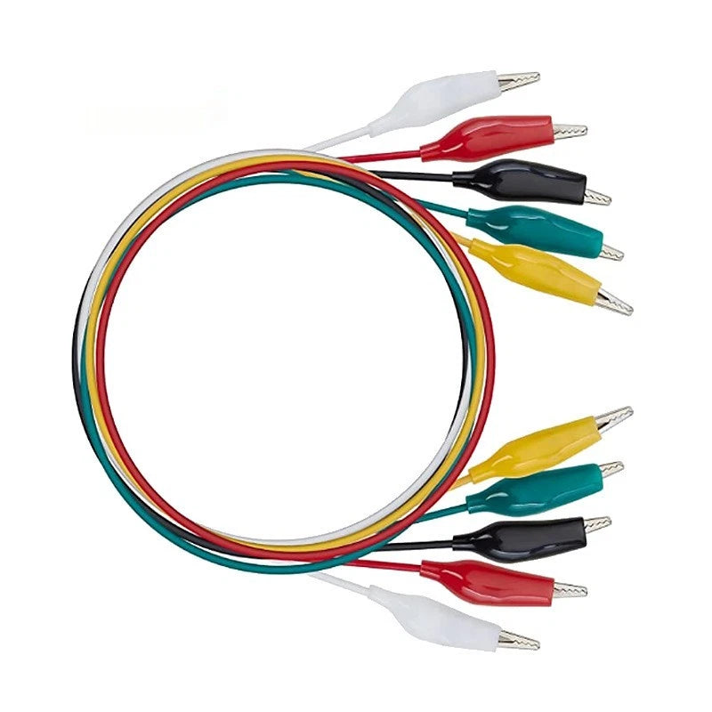 5 Pack Colorful 45cm Alligator Clip Test Leads for Device Testing
