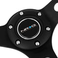 NRG 35cm Deep Dish Steering Wheel for Universal Fit (3" Deep, Red Leather)