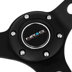 NRG 35cm Deep Dish Steering Wheel for Universal Fit (3" Deep, Red Leather)