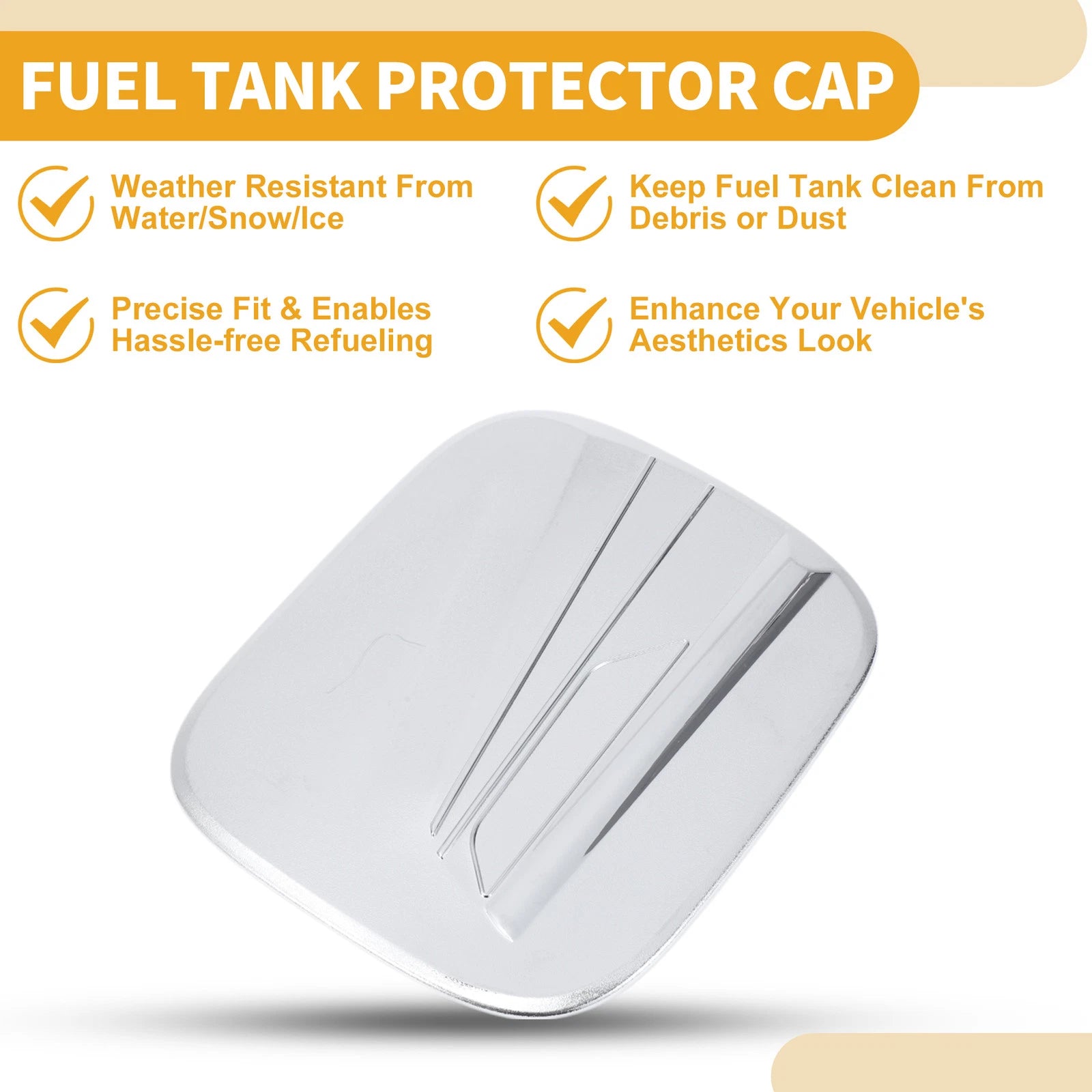 Fuel Tank Door Cap for Toyota Highlander (2022–2025) Chrome Silver Tone