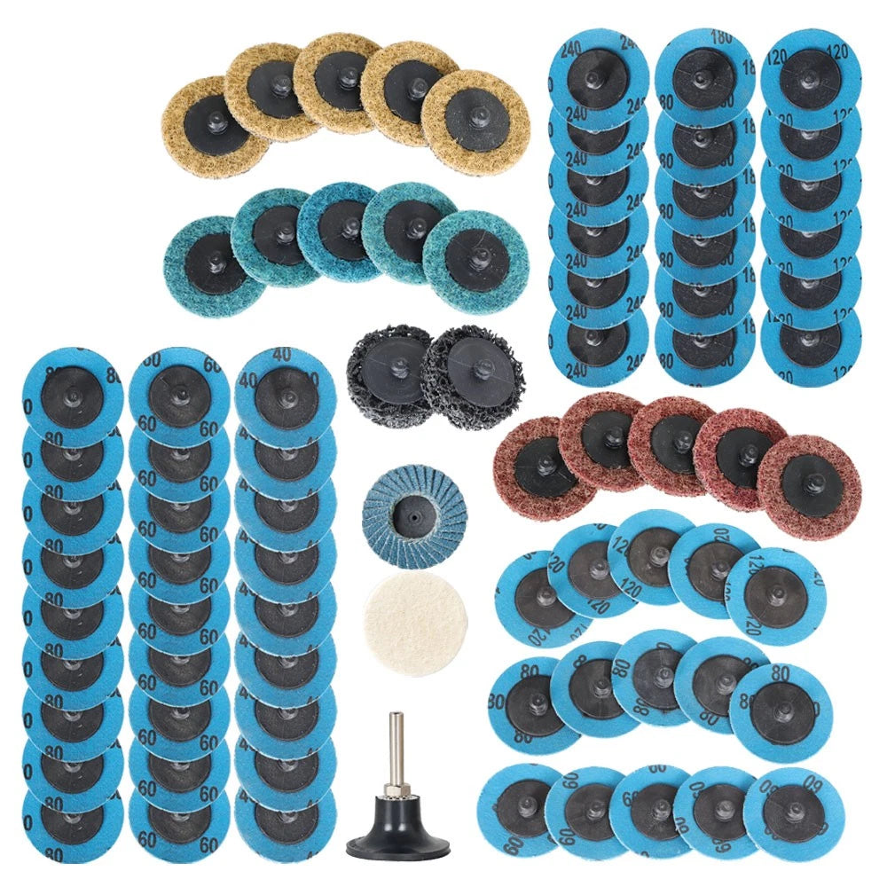 71PCS 2" Roll Lock Sanding Discs Set for Die Grinder (Universal)