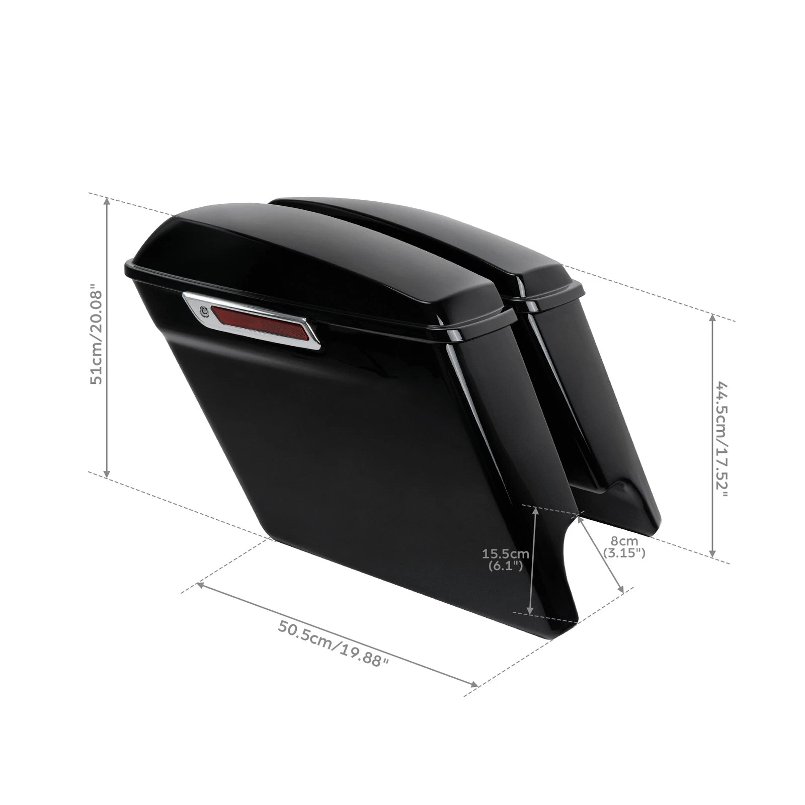 5" Stretched Extended Hard Saddlebags for Harley Touring Road King (1993–2013)
