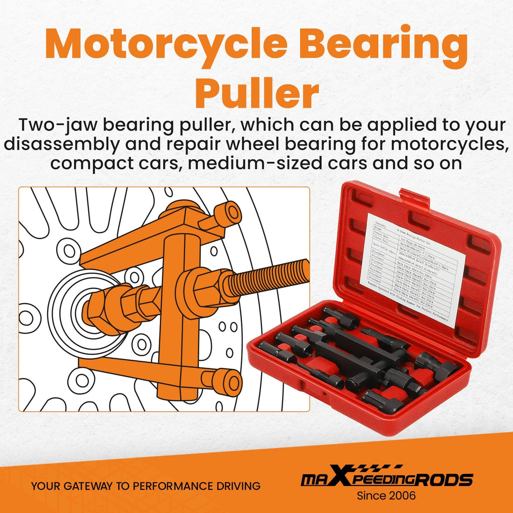 Set of 4 Motorcycle Internal Bearing Pullers for Various Models