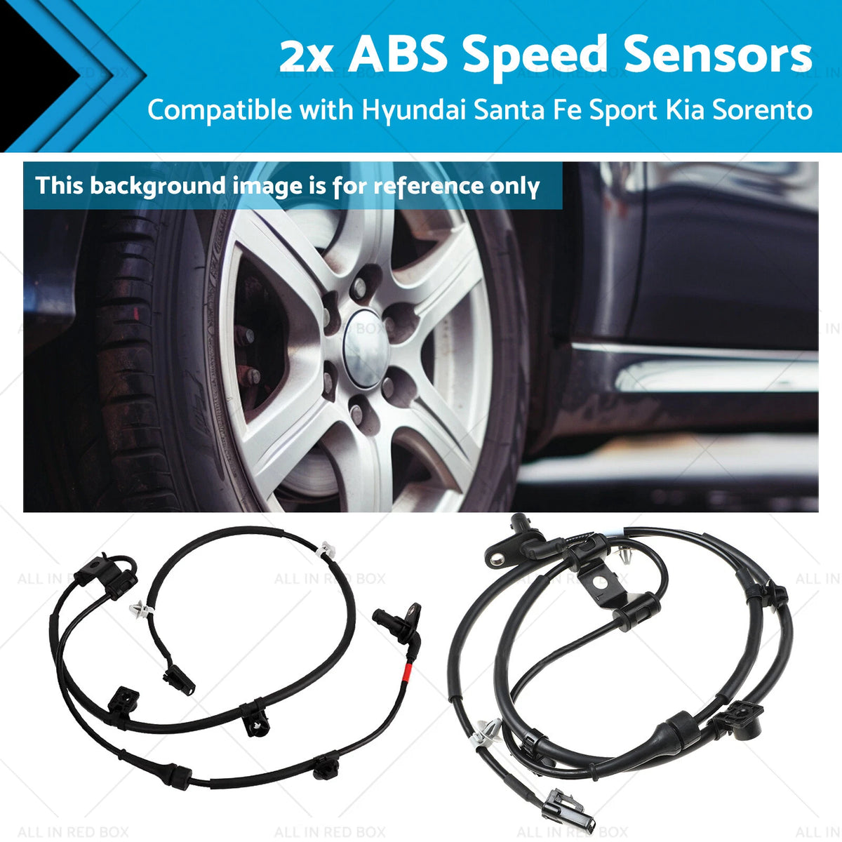 2x ABS Speed Sensors for Hyundai Santa Fe Sport Kia Sorento (2013–2018)