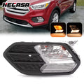 Left Driver Side Fog Light for Ford Escape (2017–2019) with Bulbs & Black Cover