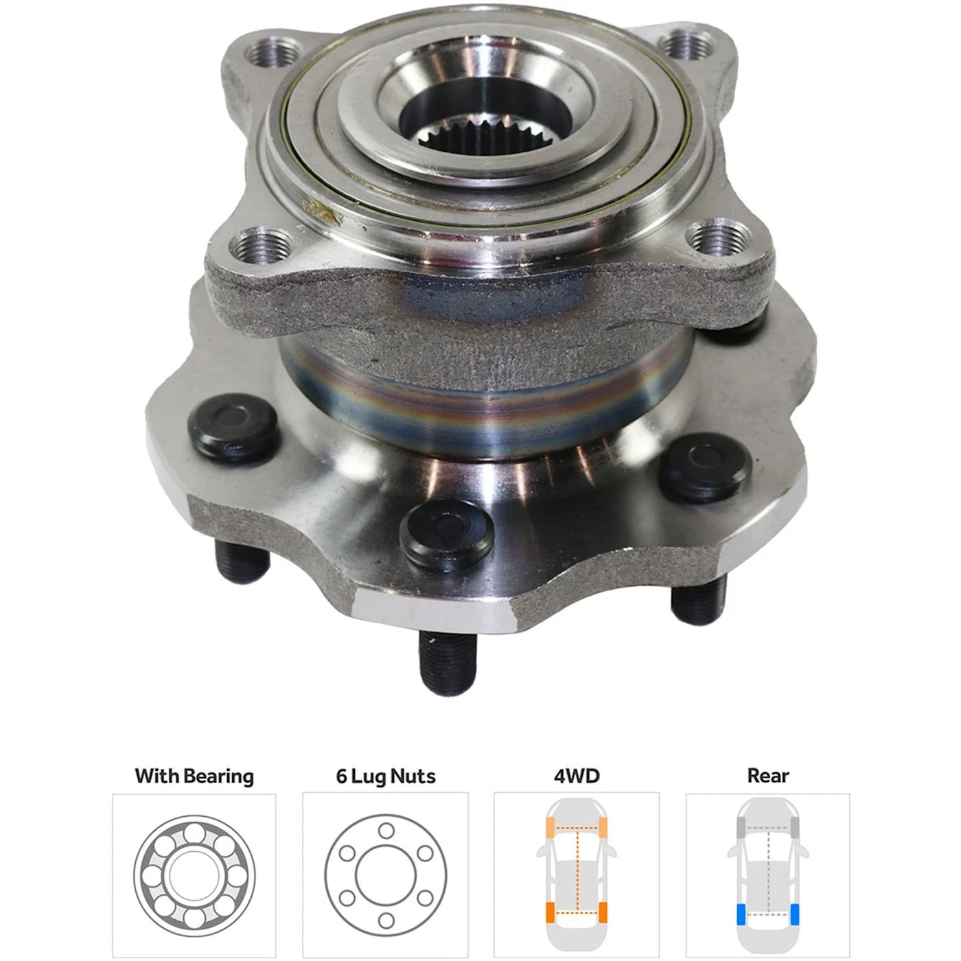 2X Wheel Hubs Set for Nissan (Rear, ABS)