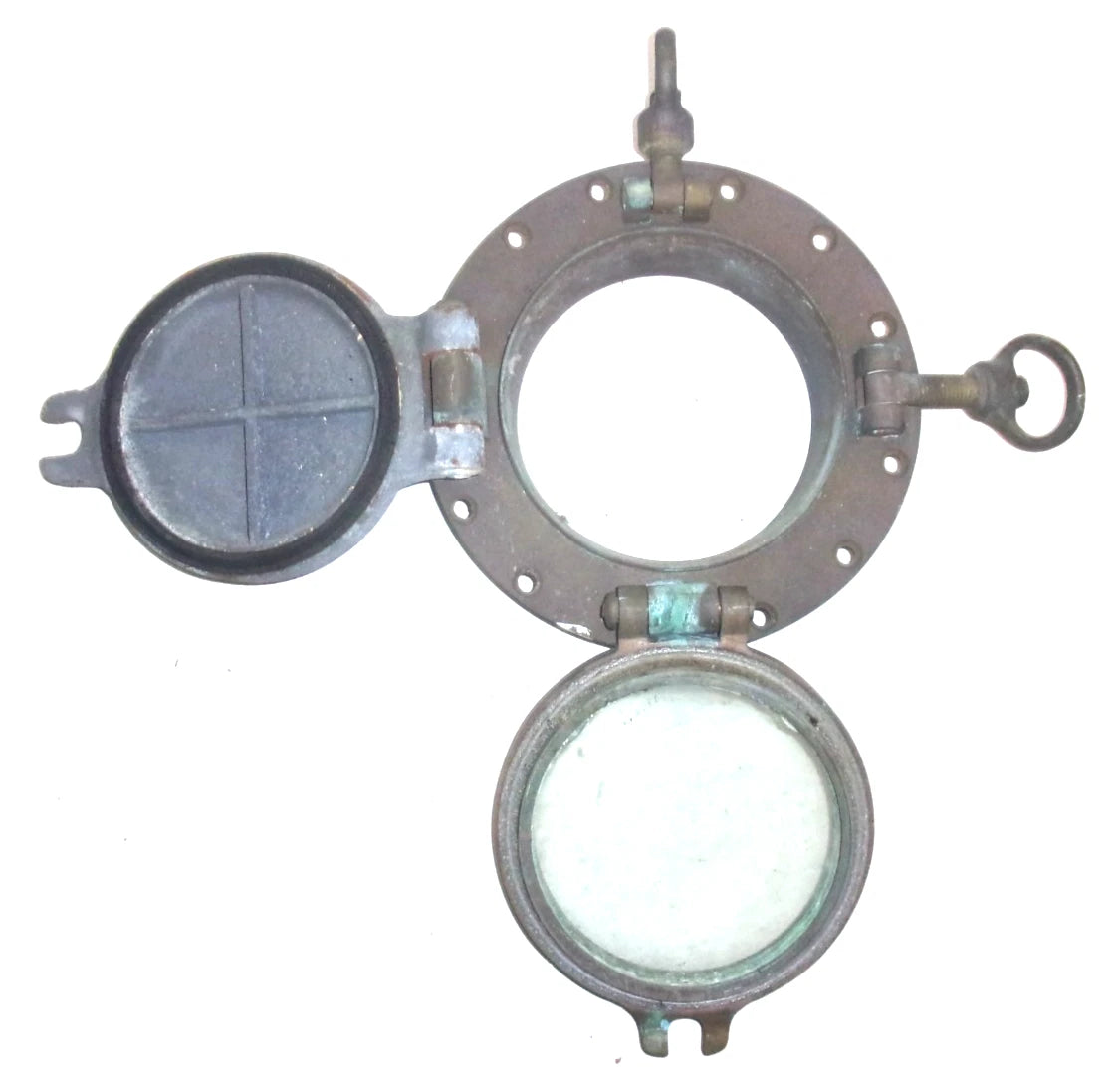 7" Heavy Brass Port Holes for Authentic Cut Out (11" Outside Diameter)