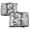 LED DRL Strip Headlight for Chevy Silverado (2007–2014) - Chrome Housing
