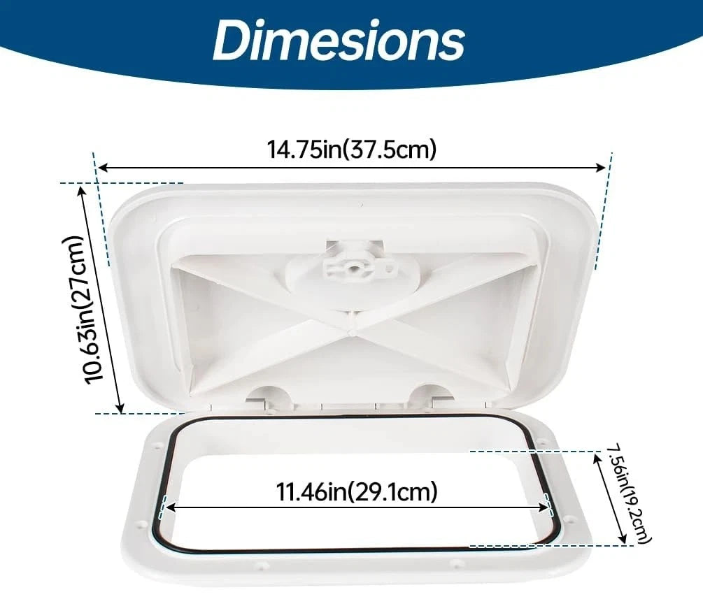 Deck Access Hatch & Lid for Marine Boat (10-5/8" X 14-3/4")