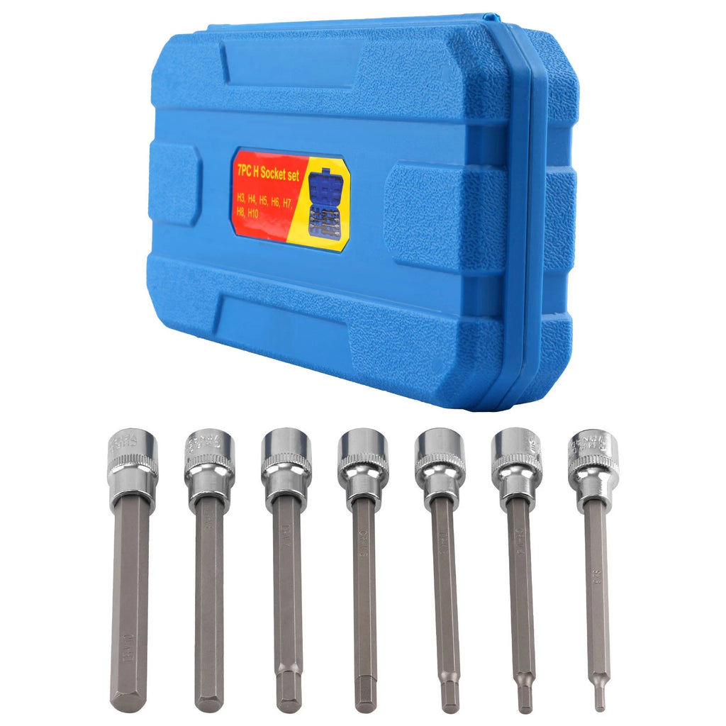 7PC Hex Allen Socket Set 3-10mm for Automotive Use (CRV Steel)