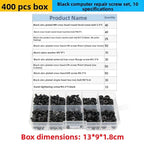 400pcs Laptop Service Screw Kit - Carbon Steel Grade 4.8, 10 Head Designs