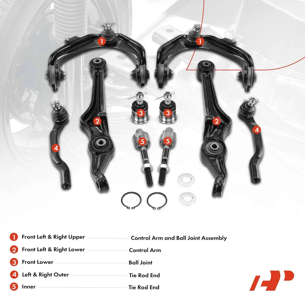 10x Front Control Arm Tie Rod Kit for Honda Accord (1998-2002)