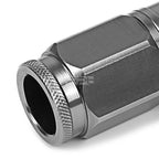 Set of 4 Open-End Aluminum Gun Metal Lug Nuts + Adapter M12x1.5 21mm OD 50mm Tall