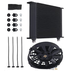 30 Row Engine Oil Cooler with 7" Fan for Universal Street Vehicles