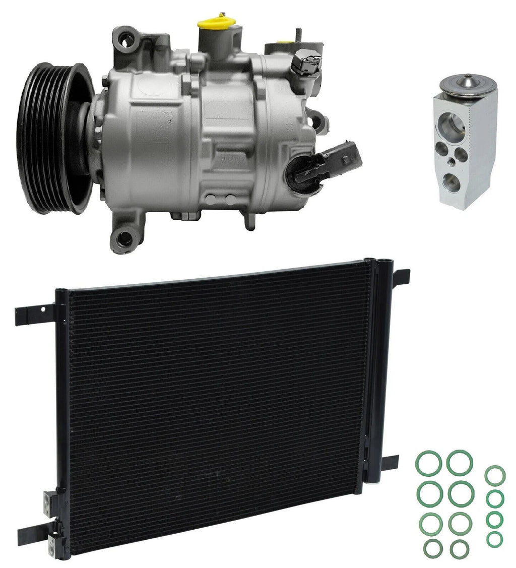 AC Compressor Kit w Condenser Replacement for Audi A3 1.8L (2018–2018)