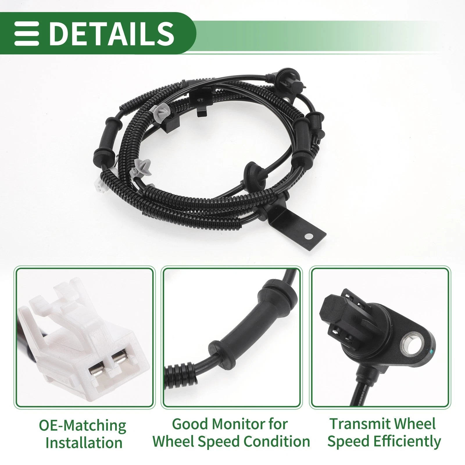 ABS Wheel Speed Sensor No. 956813E300 for Kia Sorento (2007–2009) Rear Left