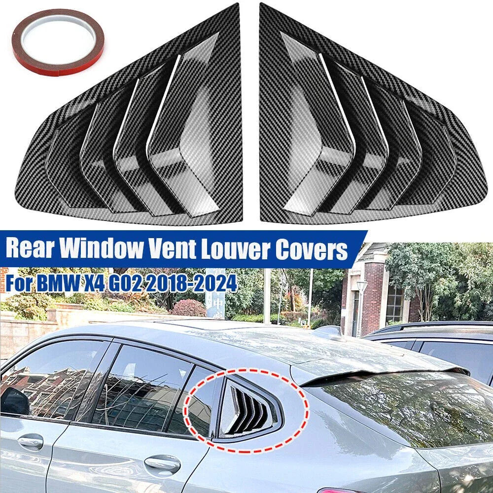 Rear Window Quarter Glass Duct Vent Covers for BMW X4 G02 (2018–2024)