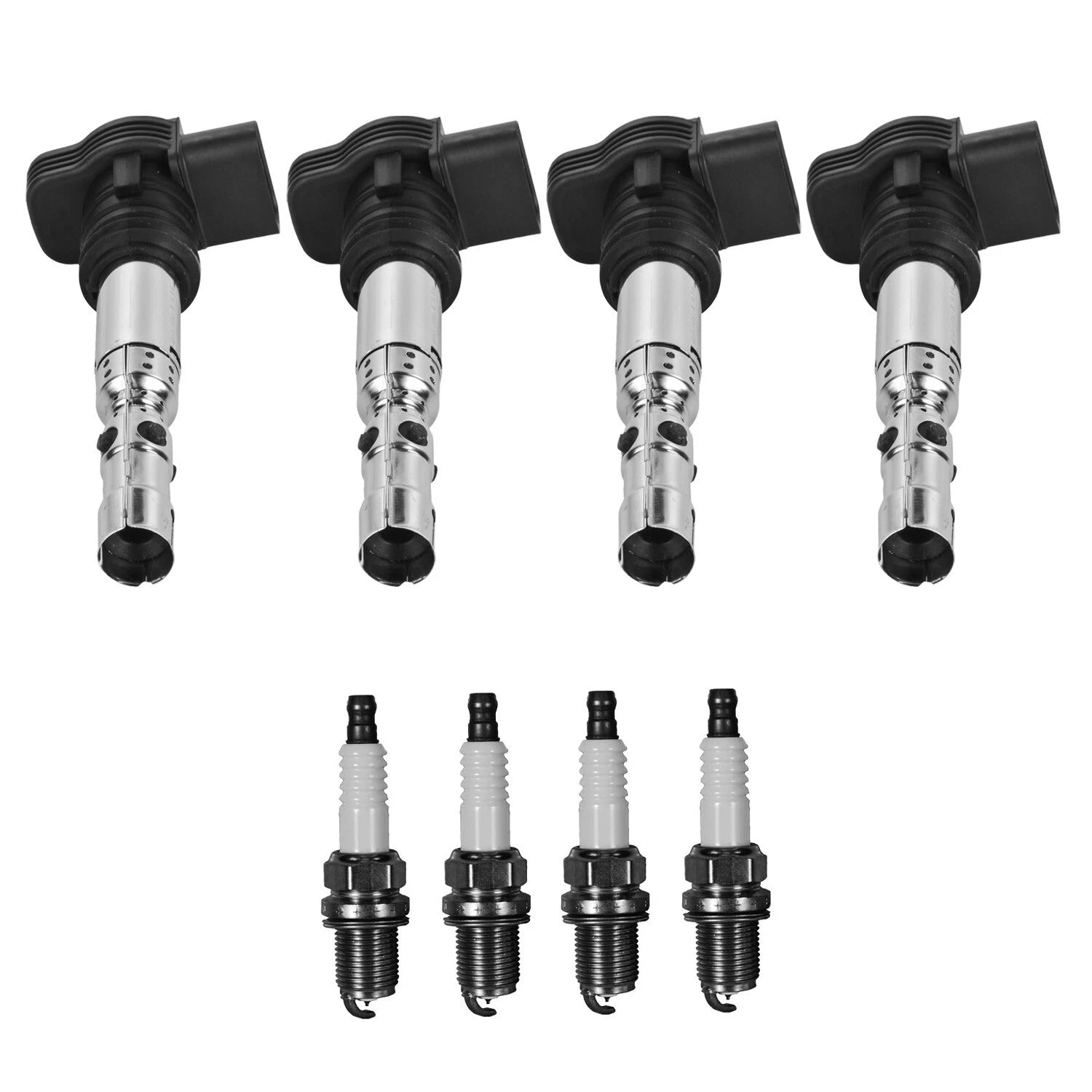 Set of 4 Ignition Coils & Iridium Spark Plugs for Audi A4 Quattro (2001–2008)