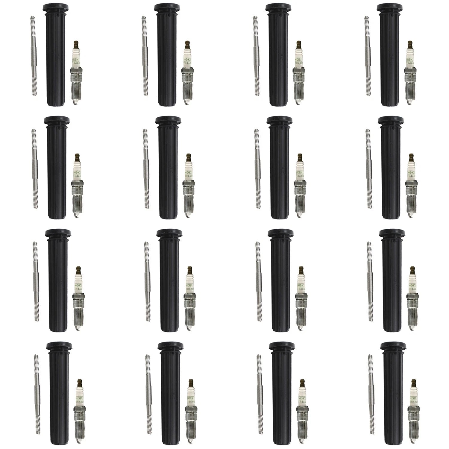 Set of 16 NGK G-Power Platinum Spark Plugs & Coil Boots for Charger Grand Cherokee