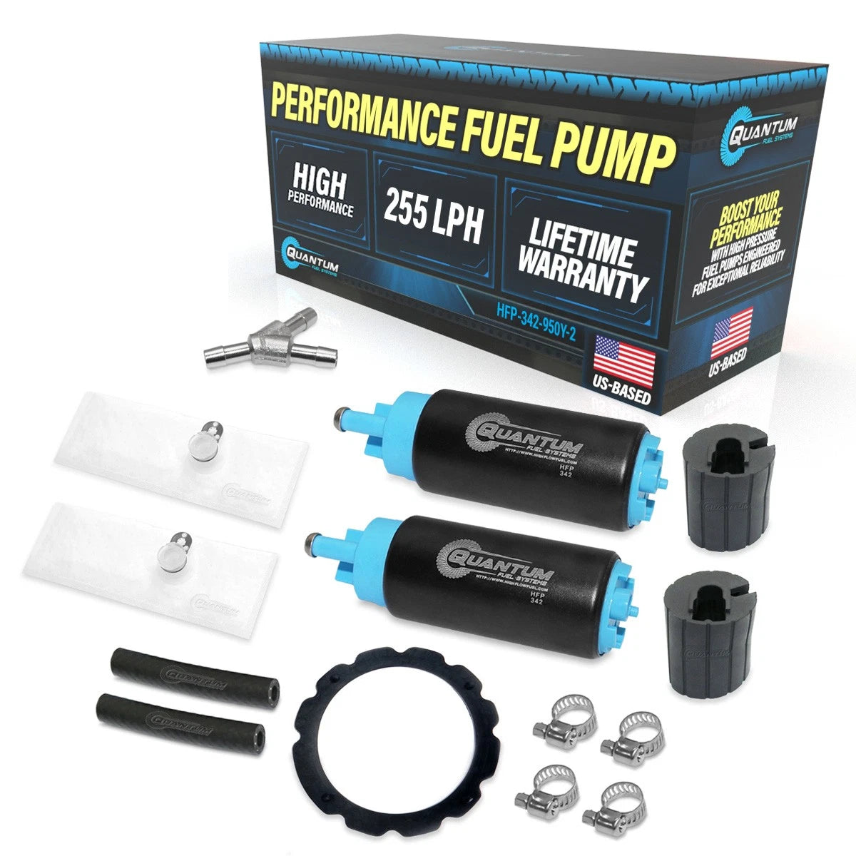 Set of 2 Dual 255LPH Fuel Pumps + Y-Fitting for Ford Lightning F150 (1997–2004)