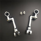 Chrome 1.5" Long Angle Adjustable Footpeg Mounting Kit for Universal Motorcycle