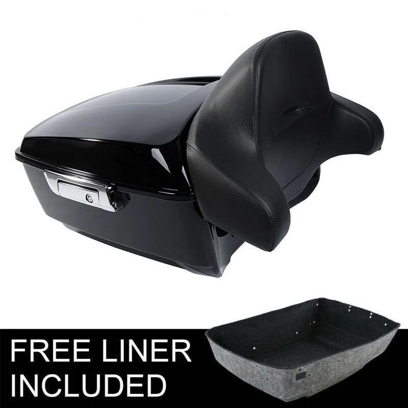 Painted Black King Trunk Backrest for Harley Touring Street Glide (2014–2026)
