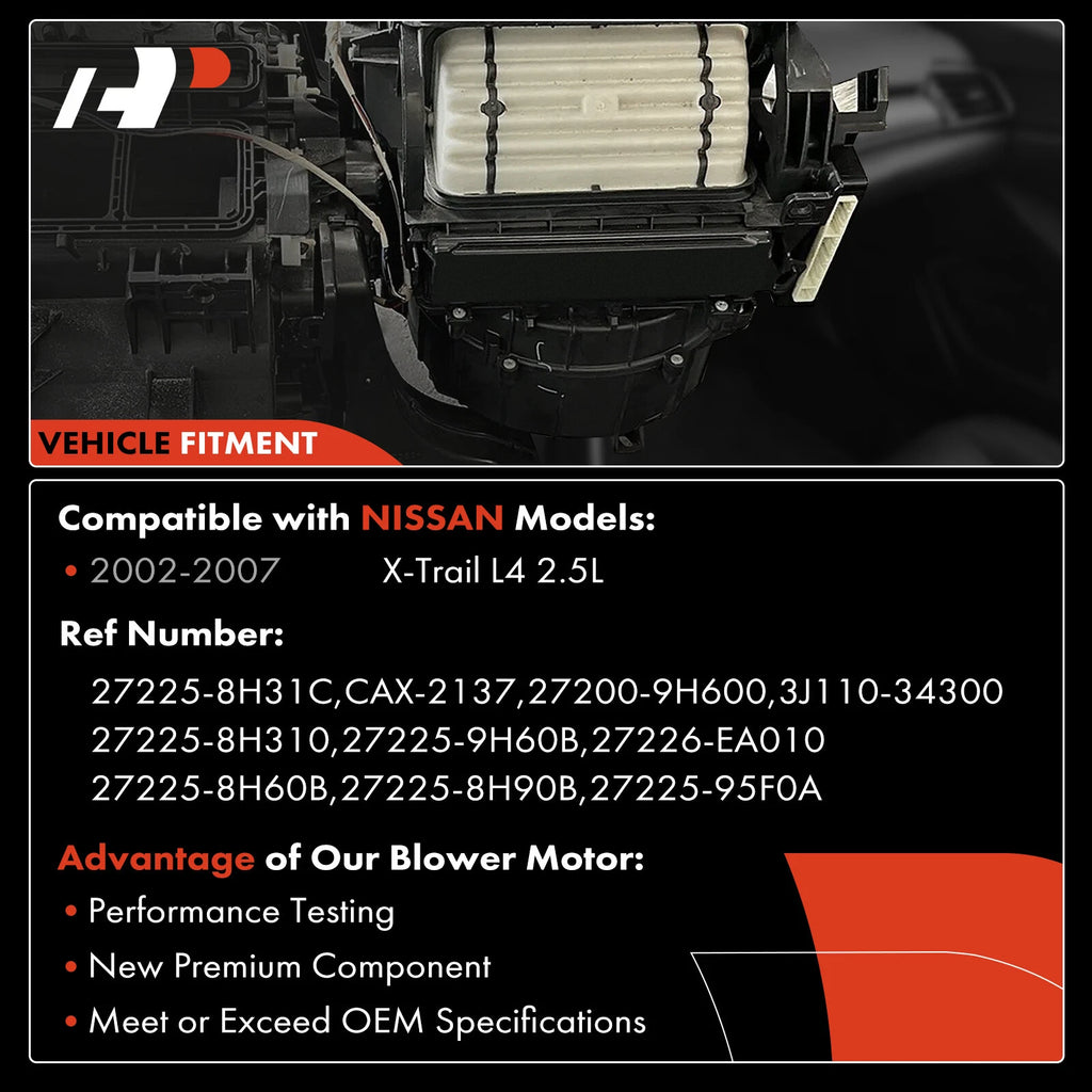 HVAC Blower Motor for Nissan X-Trail (2002-2007)