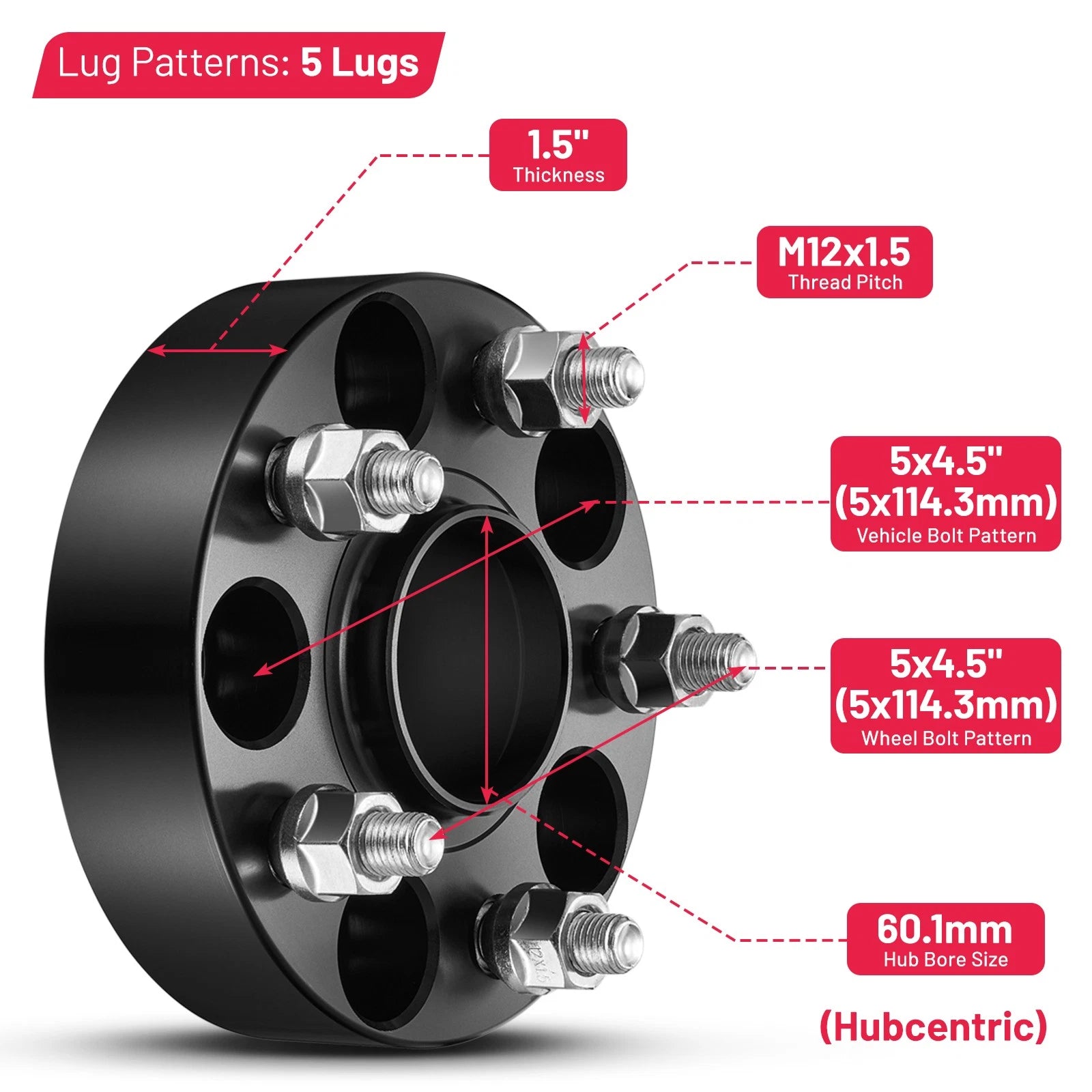 1.5" Hubcentric Wheel Spacers for Scion xB tC Toyota Camry MR2 (1998–2015)