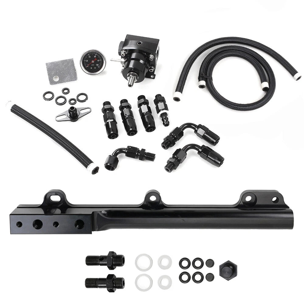 Fuel Rail Manifold with FPR Gauge Line Hose for Honda SOHC D Series