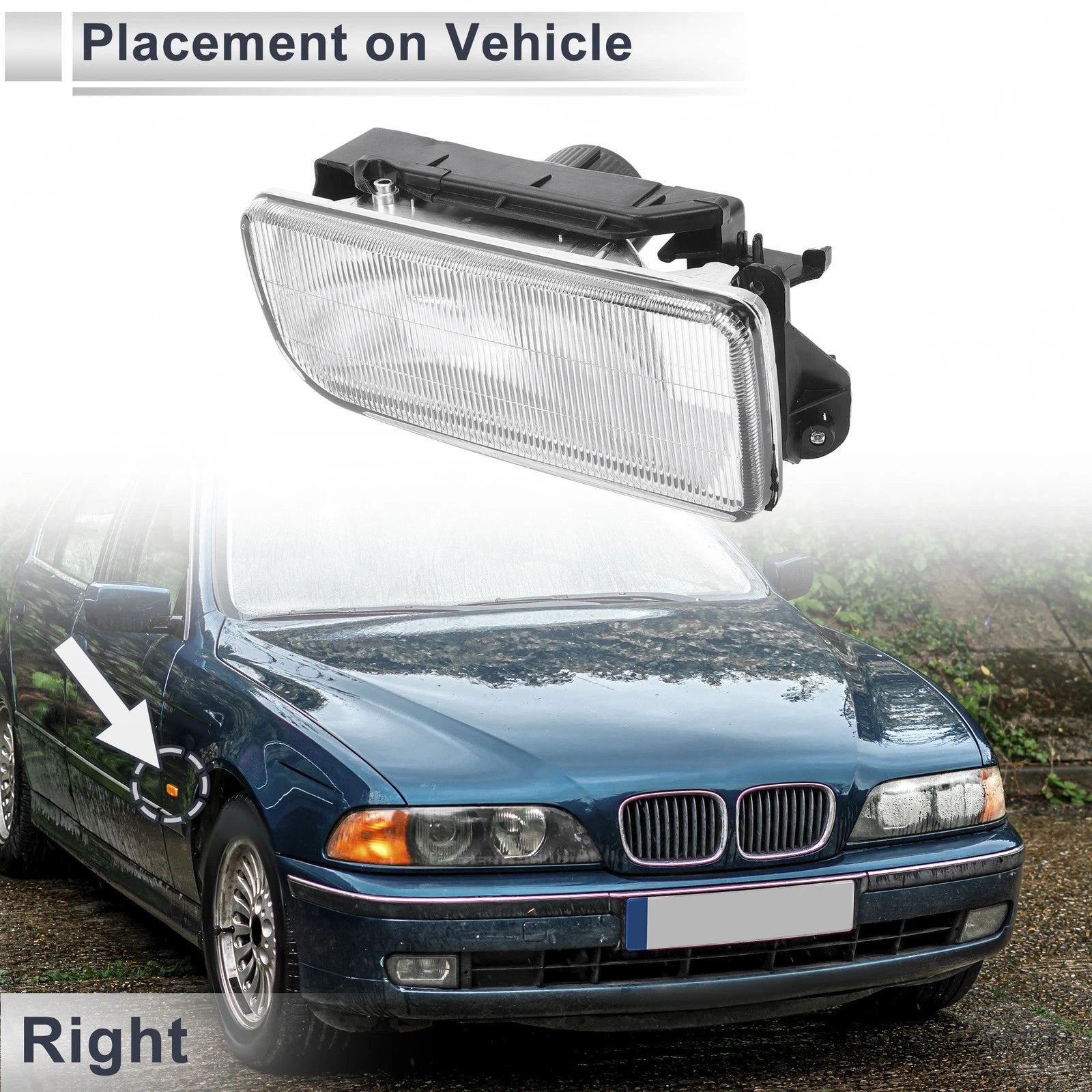 1 Pc Right Front Bumper Side Marker Light Cover for BMW 3 Series (No. 63178357390)