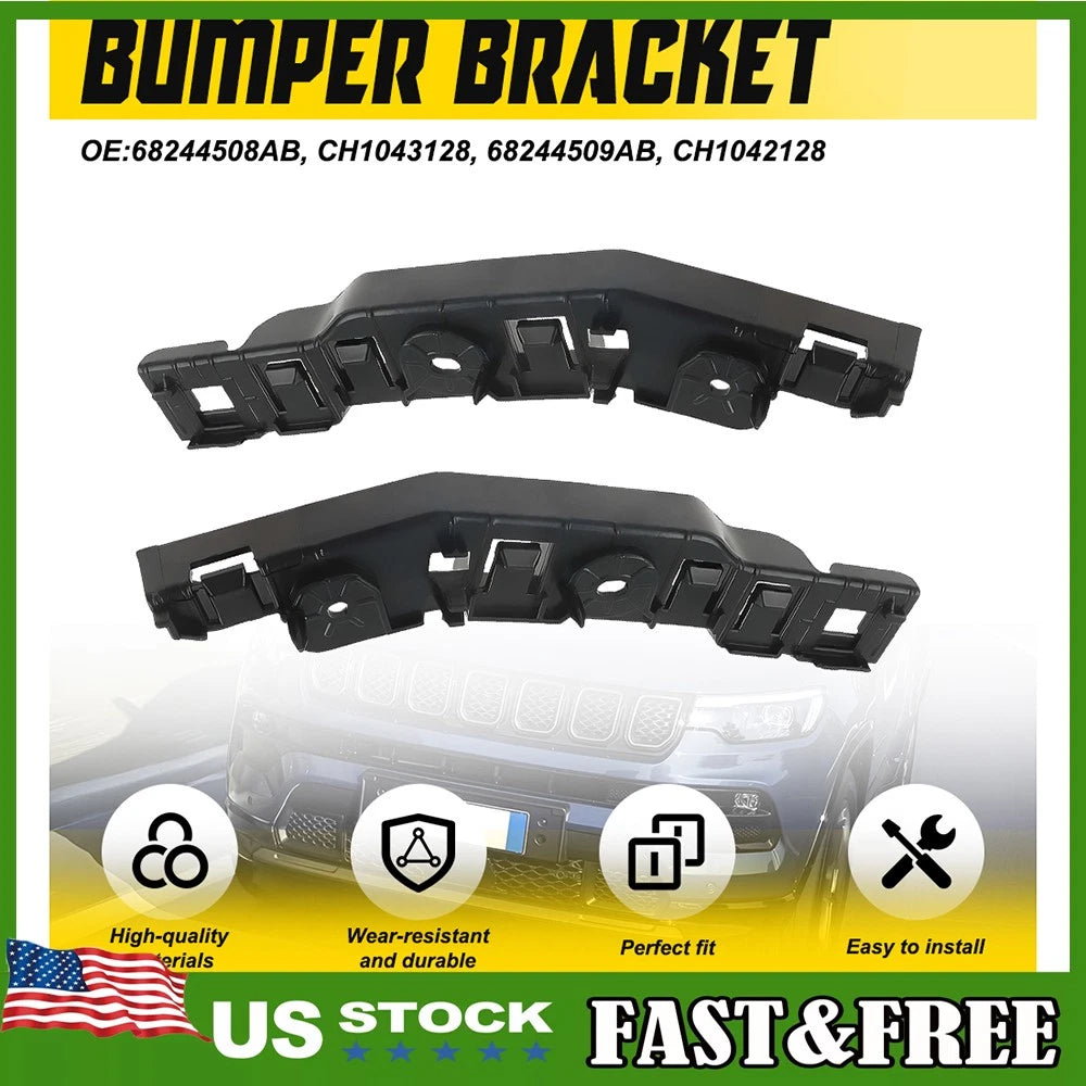 Pair Front Bumper to Fender Brackets for Jeep Compass (2017â2022)