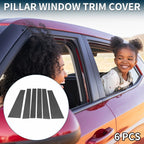 6 Pcs Door Pillar Window Trim for Toyota Sienna (2011–2020) Carbon Fiber Black