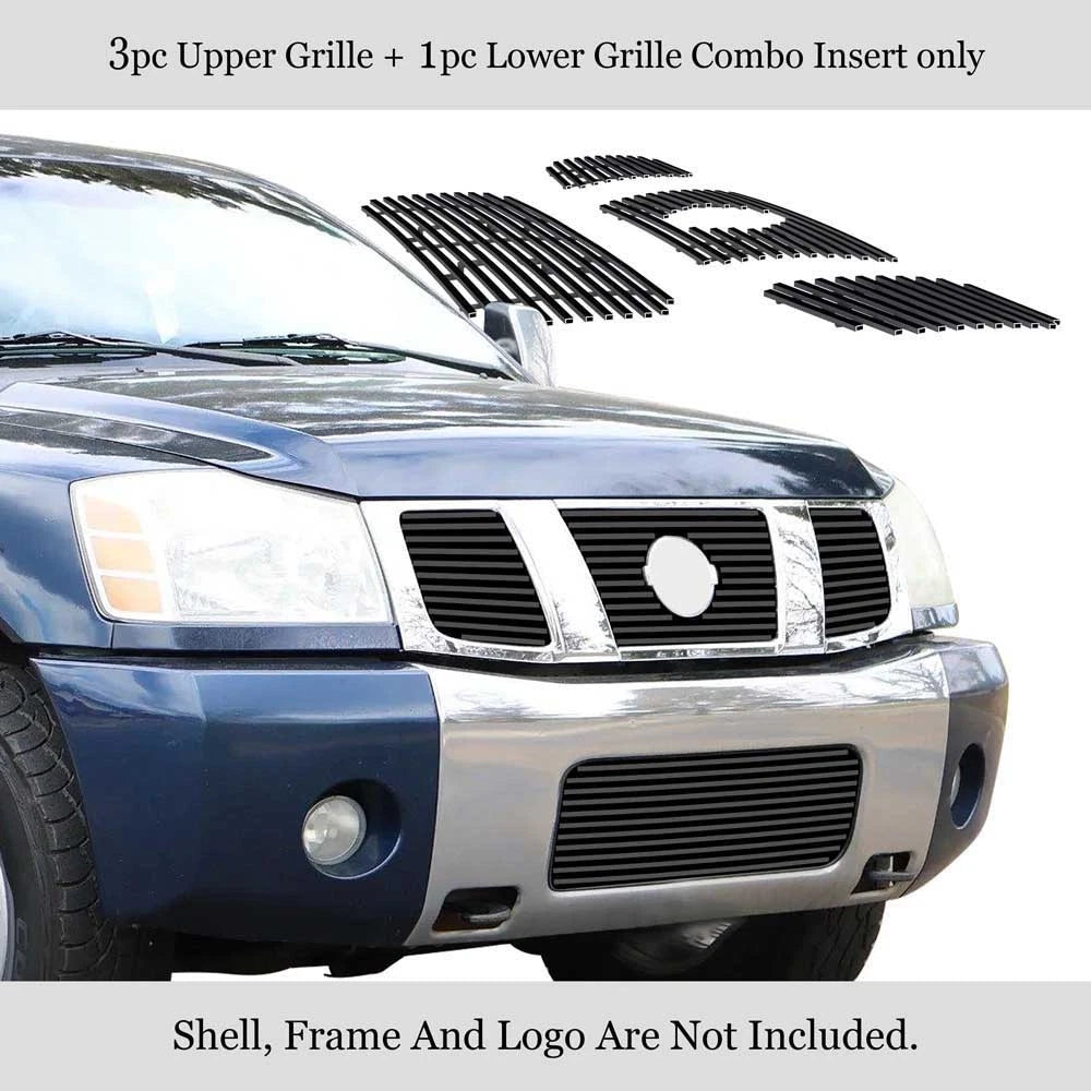 Black Billet Grille Combo for Nissan Titan/Armada (2004-2007)