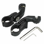 1-1/4" Matte Black Angled Highway Engine Guard Foot Peg Mount for Harley