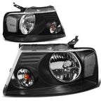 Black Headlight, Clear Lens Corner, LED Fog Light Set for Ford F150 (2004–2008)