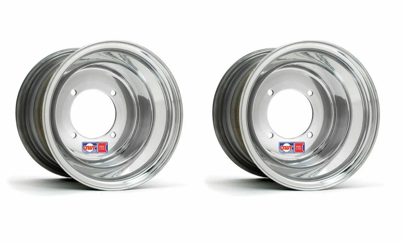 Set of 2 DWT Polished Rear Wheels Rims 8x8 4/115 for Raptor 700 YFZ450 Banshee