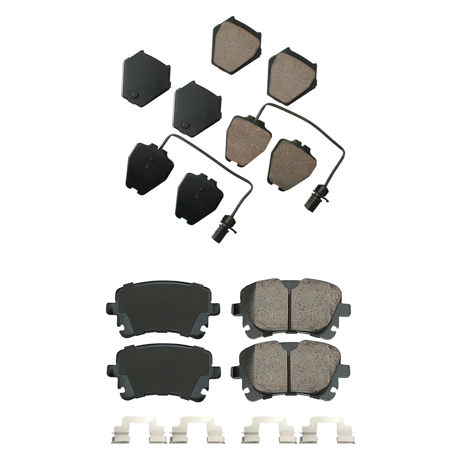 Set of 4 Akebono EURO Ceramic Disc Brake Pads for Audi A4 A4 Quattro (2002–2004)