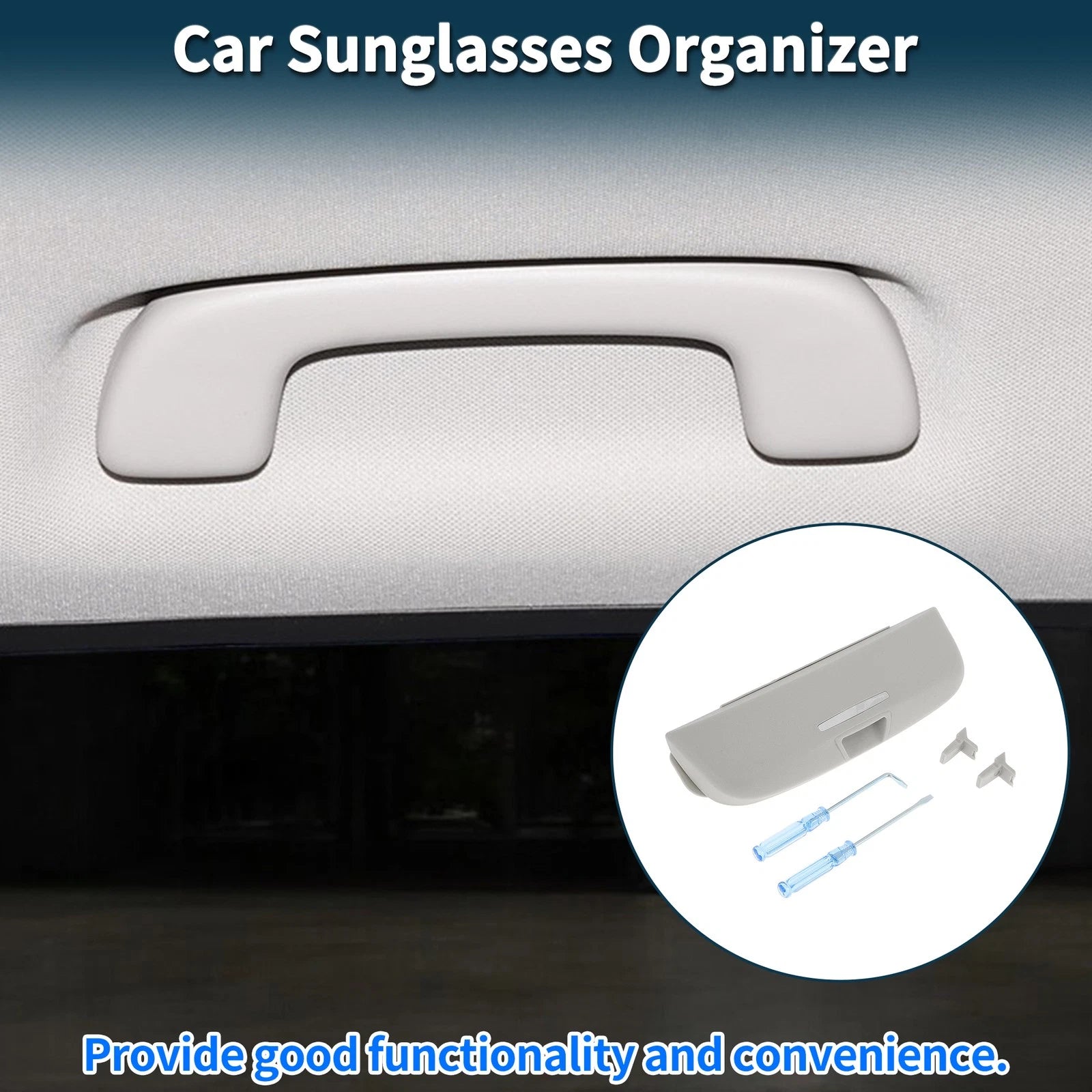 Sunglasses Case for Audi A3 (2013–2024) Eyeglasses Holder Storage Box Grey