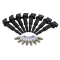Set of 8 Ignition Coils & Spark Plugs for BMW E60 E65 (2001–2010)